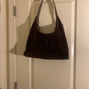 Classic Brown Suede Shoulder Bag
